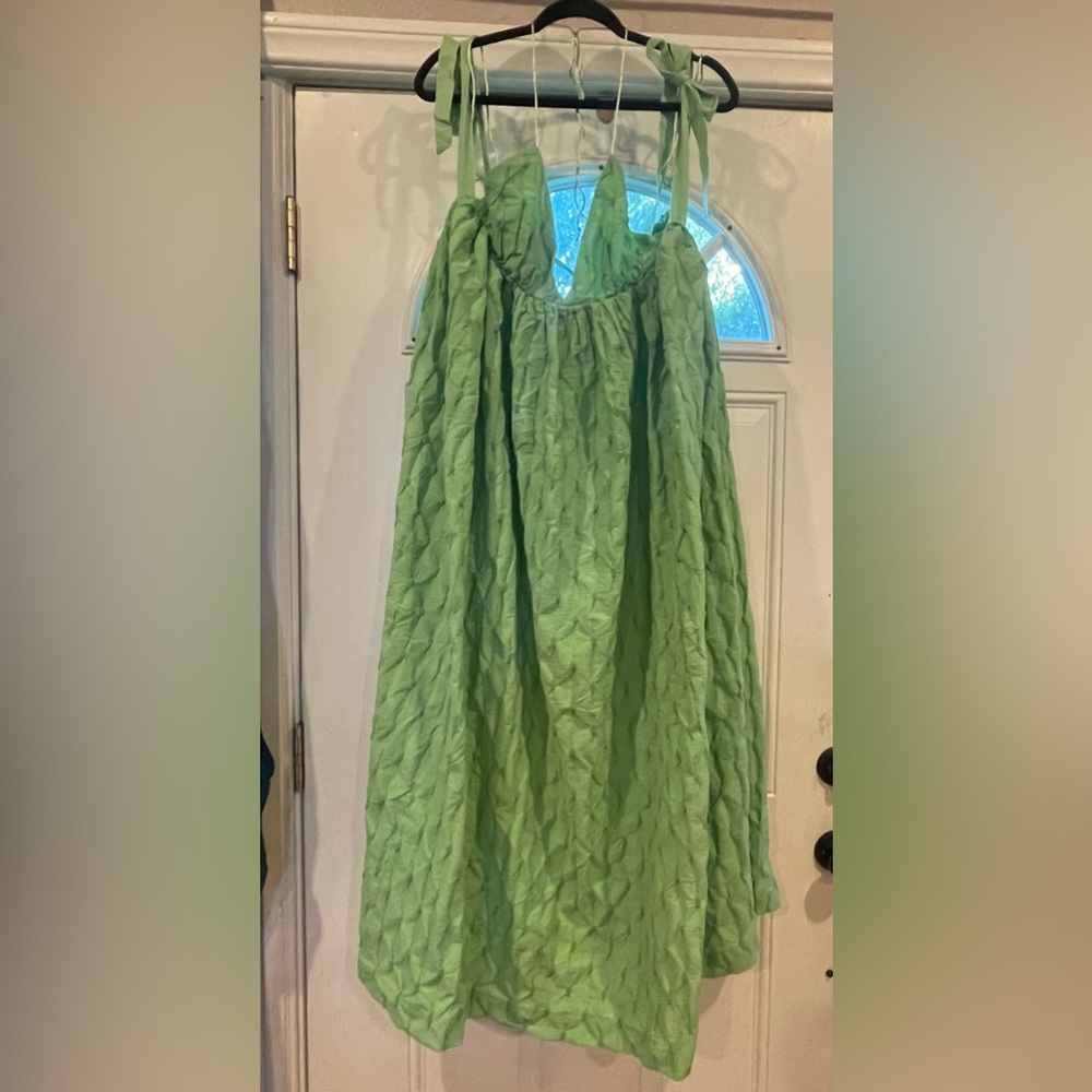 Free People Green Textured Maxi Dress